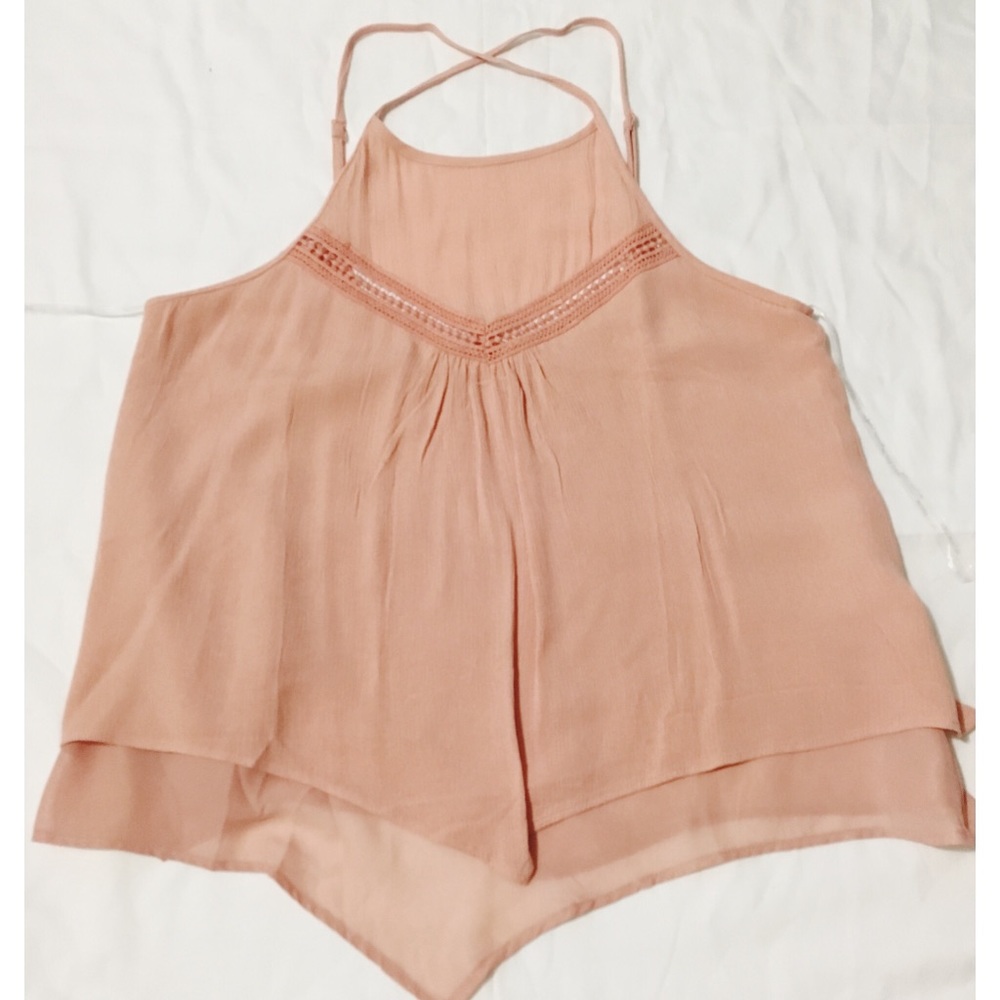 Active USA sheer peach blouse
